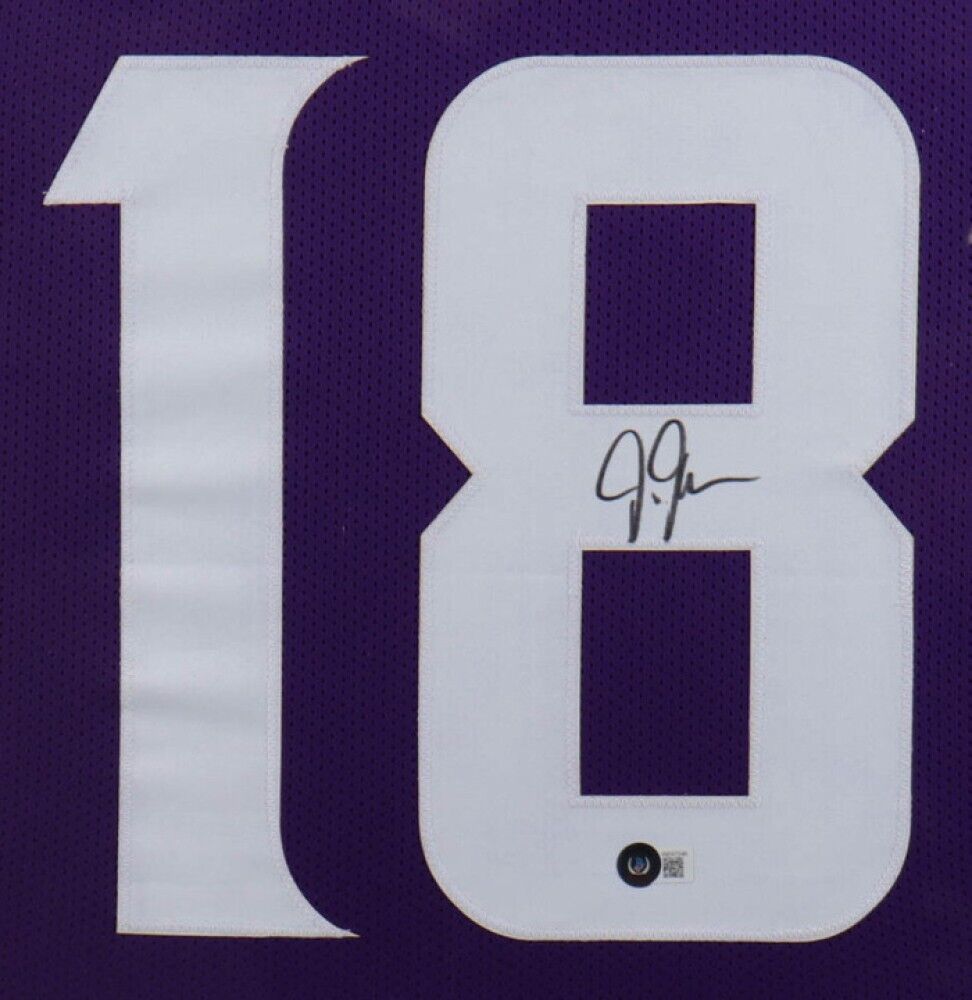 Justin Jefferson Signed Minnesota Vikings 35x43 Framed Jersey