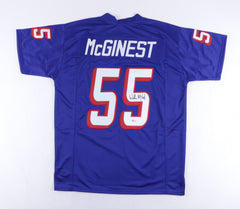 Willie McGinest Signed New England Patriots Jersey (Beckett) 3xSuper Bowl Champ