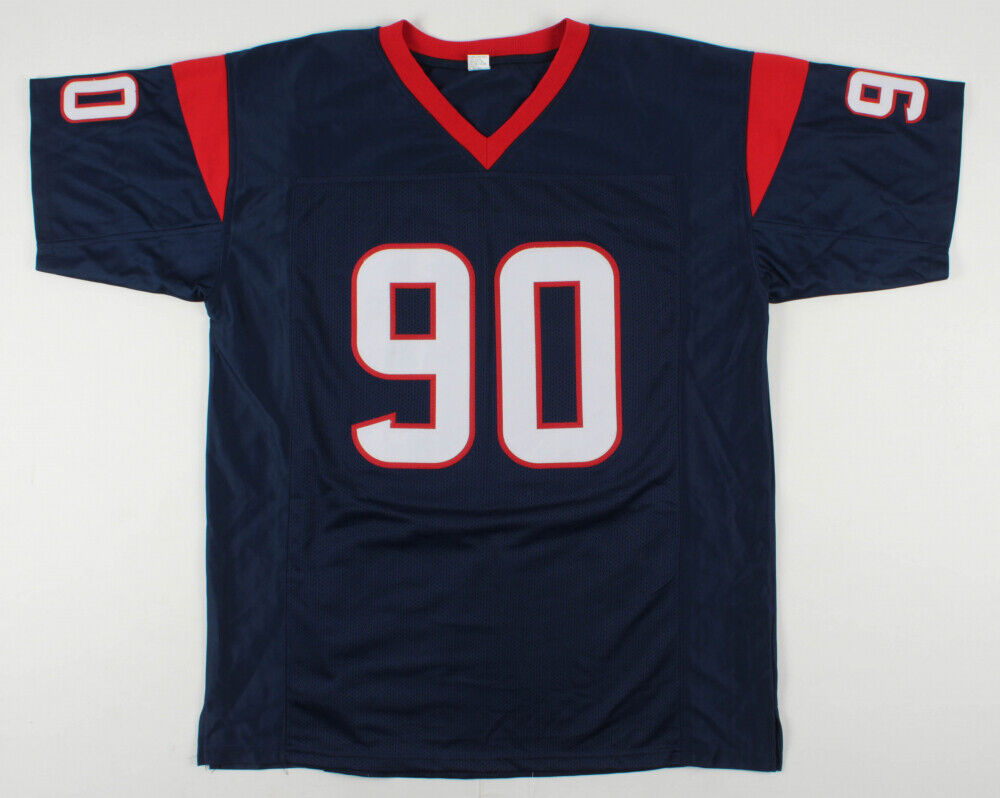Jadeveon Clowney Signed Texans Blue Jersey (JSA COA) 2014 #1 Draft Pick Overall