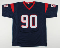 Jadeveon Clowney Signed Texans Blue Jersey (JSA COA) 2014 #1 Draft Pick Overall