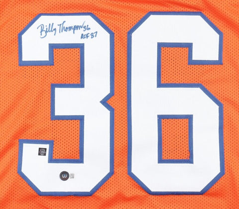 Billy Thompson Signed Denver Broncos Jersey "ROF 87" (Beckett) 3xPro Bowl D.B.