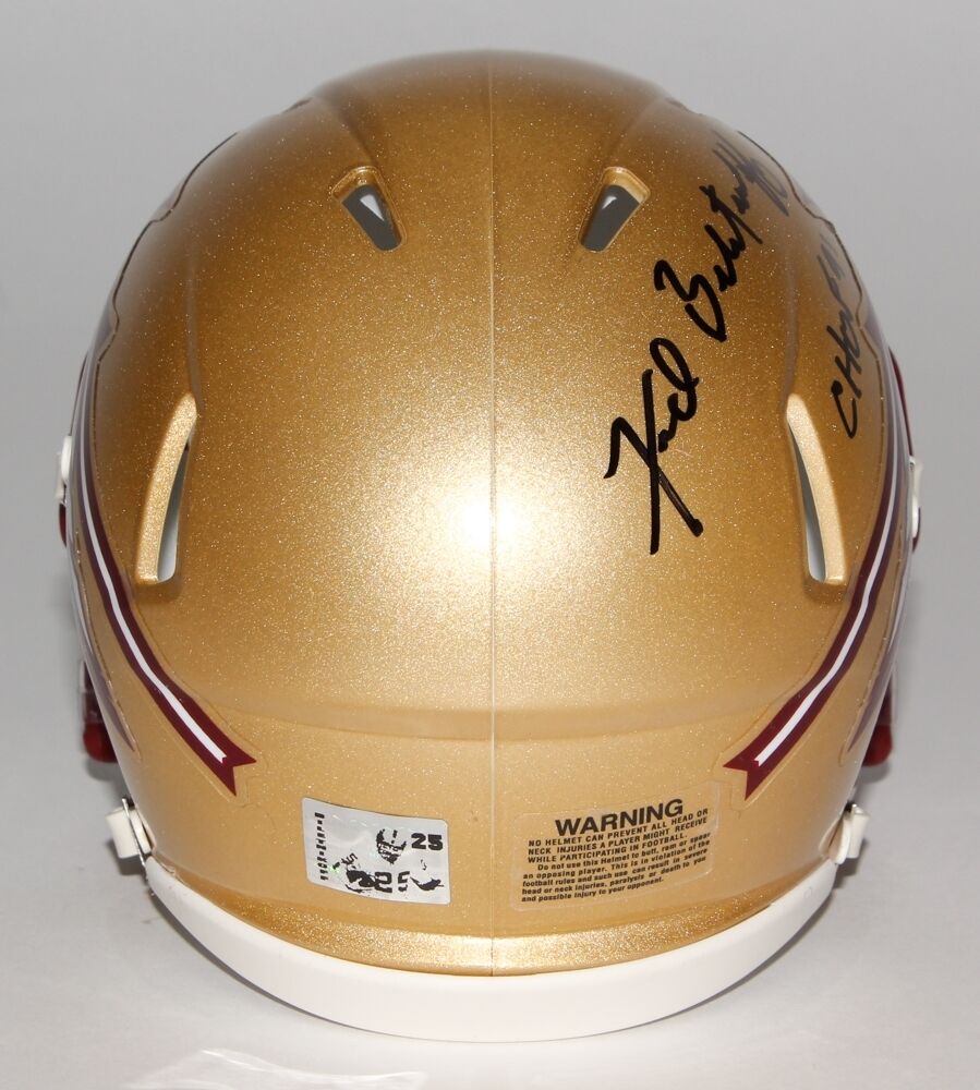 Fred Biletnikoff Signed Florida State Seminoles Mini-Helmet Inscribed "CHOF 91"