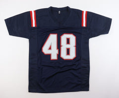 Jahlani Tavai Signed New England Patriots Jersey (Beckett) 2019 2nd Round Pck LB