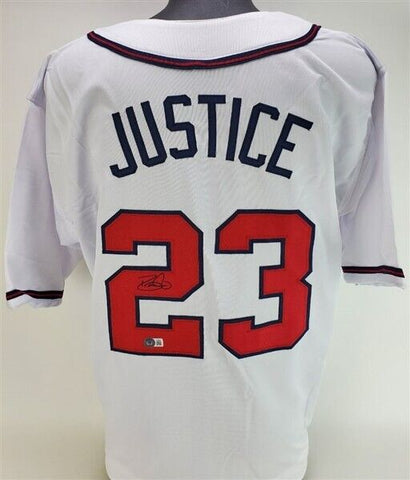 Atlanta Braves #23 DAVID JUSTICE SEWN THROWBACK JERSEY WITH W.S. PATCH NWT  XL