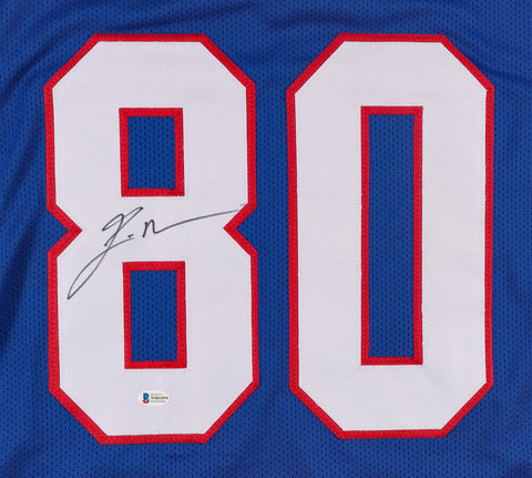 Eric Moulds Signed Bills Jersey (Beckett Holo) Buffalo's All Pro W.R (1996–2005)