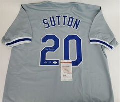 Don Sutton Signed Los Angeles Dodgers Gray Jersey Inscribed "HOF 98" (JSA COA)