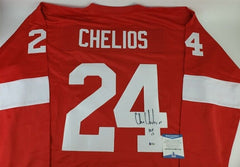 Chris Chelios Signed Detroit RedWings Jersey (Beckett COA) NHL Hall of Fame 2013