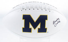 Anthony Carter (AC) Signed Michigan Wolverines Logo Football (Beckett)Vikings WR