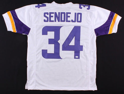 Andrew Sendejo Signed Minnesota Vikings White Jersey (TSE Holo) Strong Safety