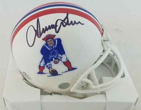 Irving Fryar Signed New England Patriots Throwback Mini Helmet (JSA Witness COA)