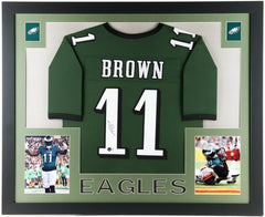 A J Brown Signed Philadelphia Eagles 35"x43" Framed Jersey (Beckett) All Pro WR