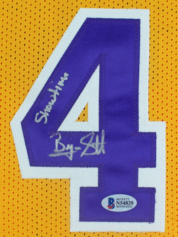 Byron Scott Autographed Los Angeles Yellow Custom Jersey Inscribed Showtime