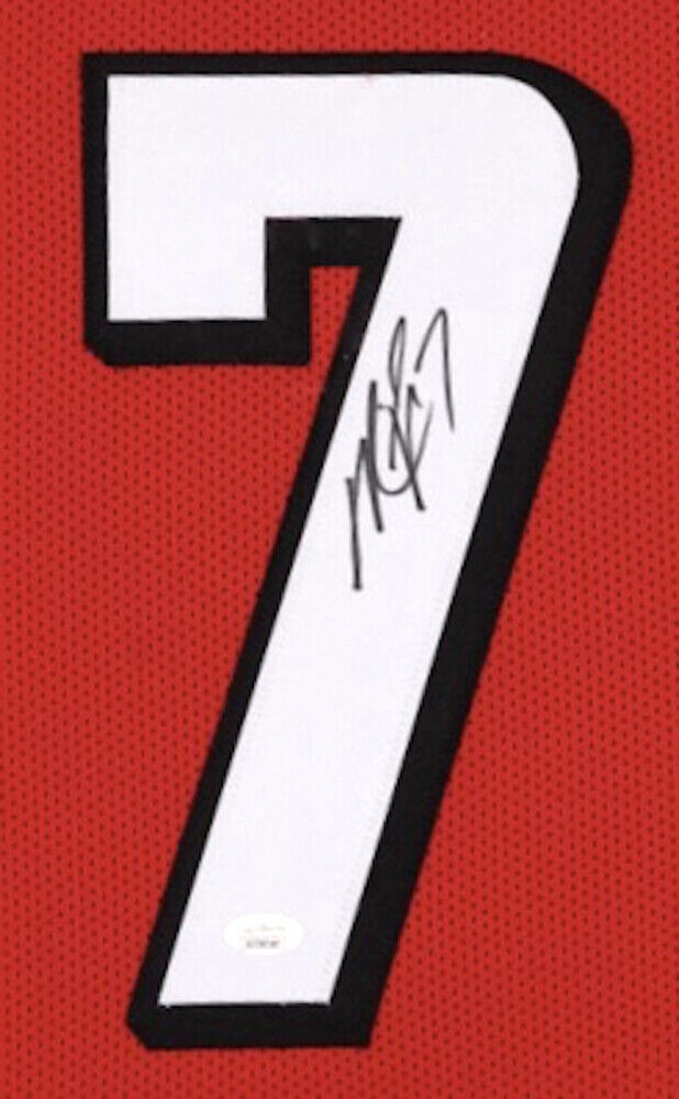 Michael Vick Signed Atlanta Falcons 35"x43" Framed Jersey (JSA COA)4xPro Bowl QB