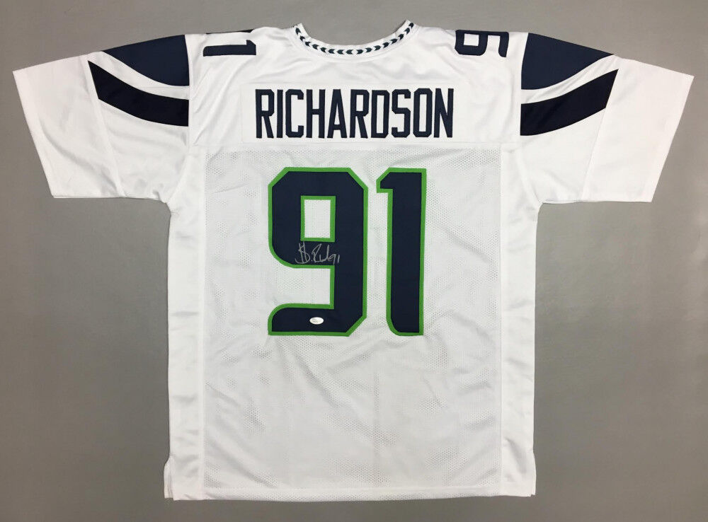 Sheldon Richardson Signed White Seahawks Jersey (JSA COA) Pro Bowl Defensive End