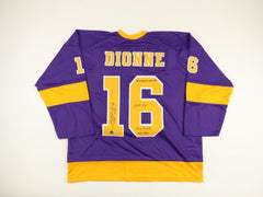 Marcel Dionne Signed Los Angeles Kings Purple Jersey / 4 Inscriptions (Beckett)
