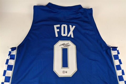 De'Aaron Fox Signed Kentucky Wildcats Jersey (Beckett Holo) Sacramento Kings P.G
