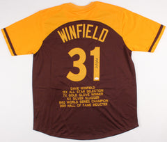 Dave Winfield Signed Padres Career Highlight Stat Jersey (JSA COA) 12x All Star