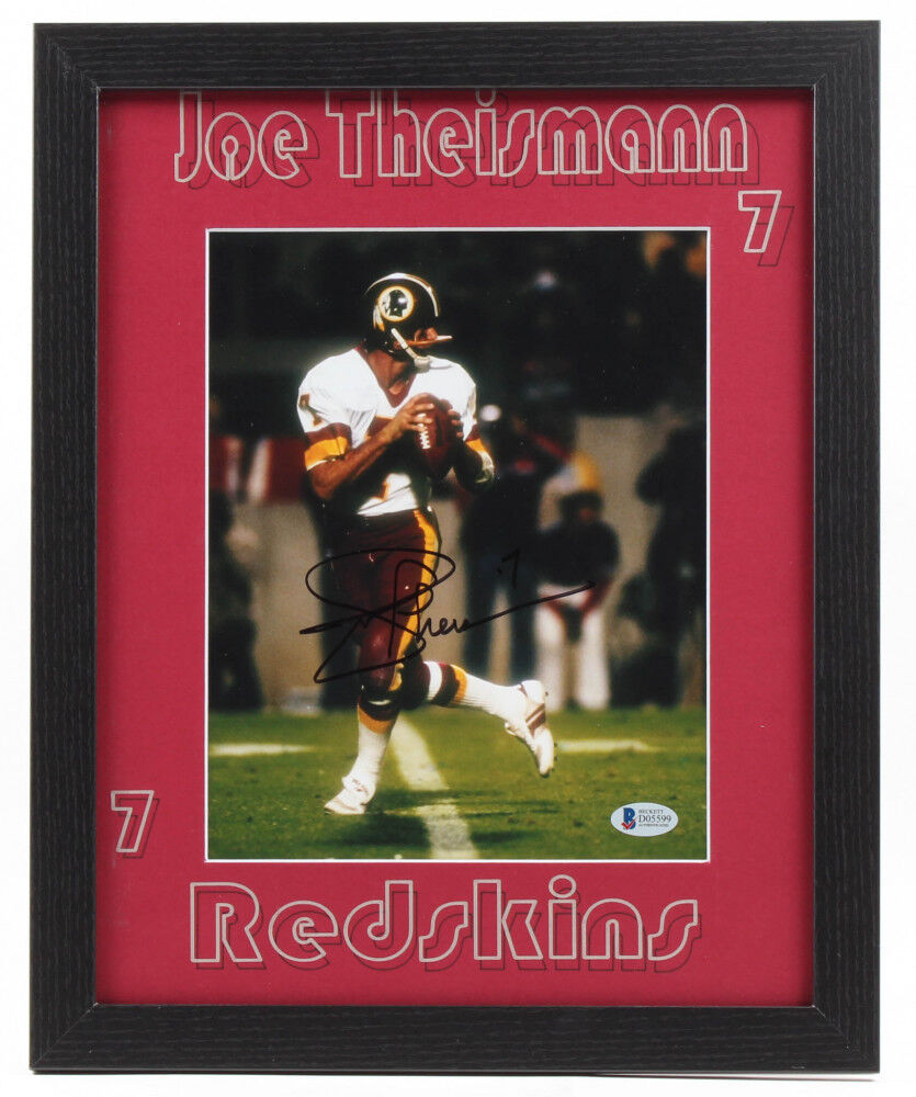 Joe Theismann Signed Redskins 13 x16 Custom Framed Photo Display (Beckett COA)