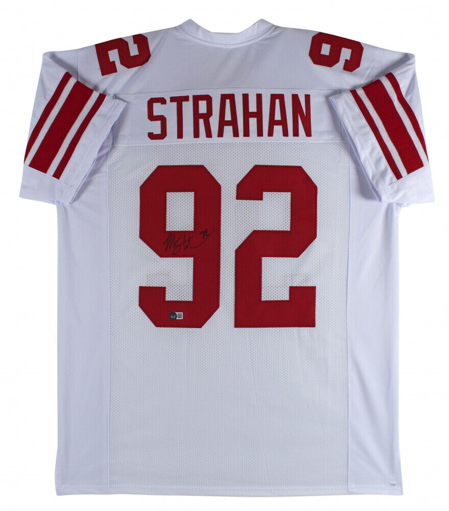 Michael Strahan New York Giants Signed New York Giants Logo