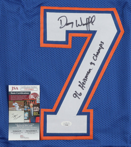 Danny Wuerffel Signed Florida Gators Jersey Inscribed 96 Heisman & Champs (JSA)