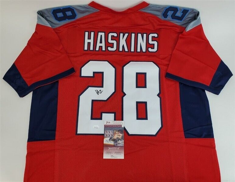 Hassan Haskins Signed Tennessee Titans Jersey (JSA COA) 2022 4th Round –