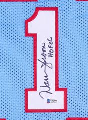 Houston Oilers Run-N-Shoot Jersey Signed by(5) Moon,White,Jeffires,Givins,Duncan