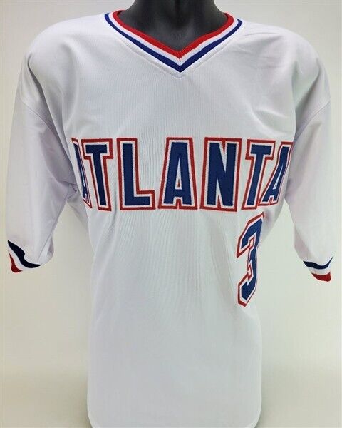 Dale Murphy Signed Atlanta Braves Photo Jersey Inscribed NL MVP 82 83 (JSA COA)