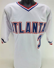 Dale Murphy Signed Atlanta Braves Photo Jersey Inscribed NL MVP 82 83 (JSA COA)