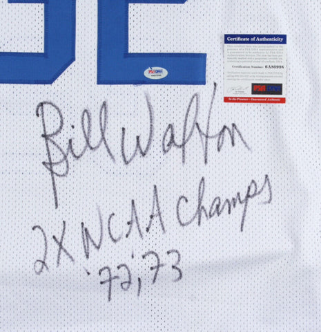 Bill Walton Signed UCLA Bruins Jersey Inscribed "2xNCAA Champs" (PSA COA) Center