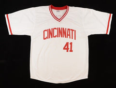 Lou Piniella Signed Reds Jersey (JSA) 1990 Cincy World Series Champion Manager