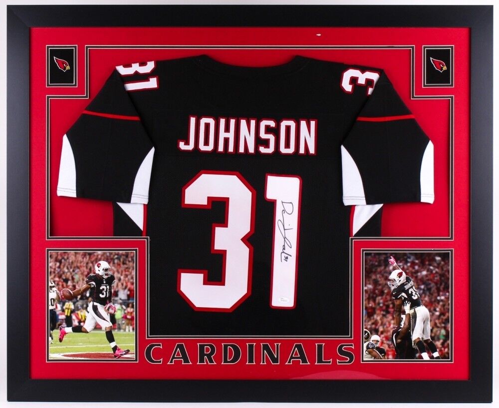 David Johnson Signed Arizona Cardinals 35x43 Custom Framed Jersey (JSA –