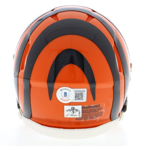 JaMarr Chase Signed Cincinnati Bengals Mini Helmet (Beckett) 2021 1st Rnd Pk LSU