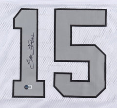 Tom Flores Signed Raiders Jersey (Beckett) Oakland Q.B. (1960–1966) H.O.F. 2021