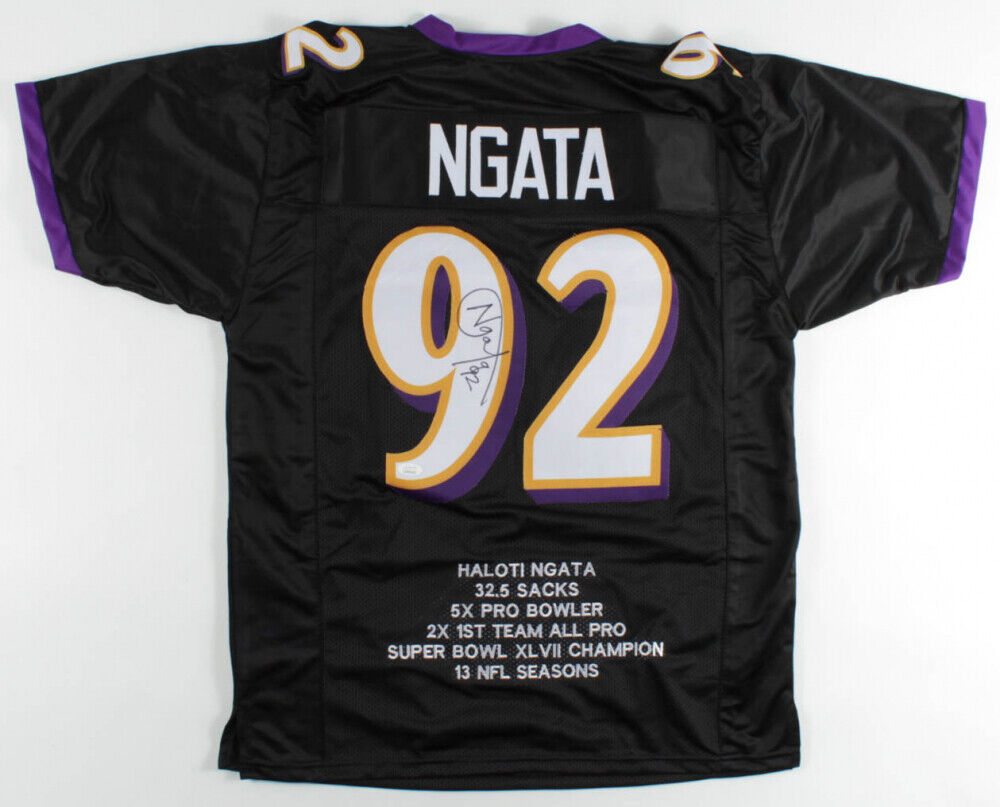 Haloti Ngata Signed Baltimore Ravens Career Highlight Stat Jersey (JSA Hologram)