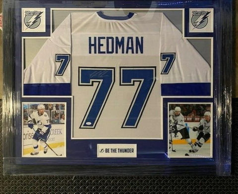 Autographed/Signed Victor Hedman Tampa Bay Blue Hockey Jersey JSA COA at  's Sports Collectibles Store