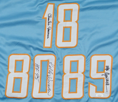 Kellen Winslow, Charlie Joiner & Wes Chandler Signed Chargers Jersey (JSA COA)