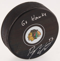 Brandon Mashinter Signed Chicago Blackhawks Hockey Puck  (Schwartz COA)