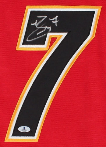 Mark Giordano Signed Flames Captain's Jersey (Beckett COA) All
