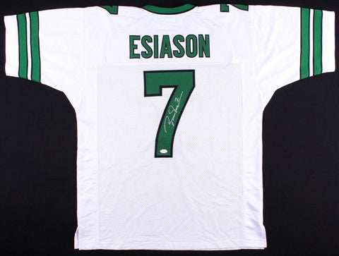 Boomer Esiason Signed New York Jets Green Jersey (JSA COA)4xPro Bowl Quarterback
