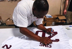 Billy Sims Signed Oklahoma Sooners White Jersey Inscribed "78 Heisman" (JSA COA)