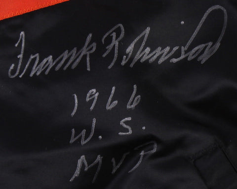 Frank Robinson Signed Orioles Warm-Up Jacket Inscribed "1966 WS MVP" (PSA COA)