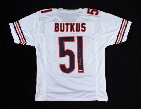 Dick Butkus Signed Autographed Blue Football Jersey with Beckett COA