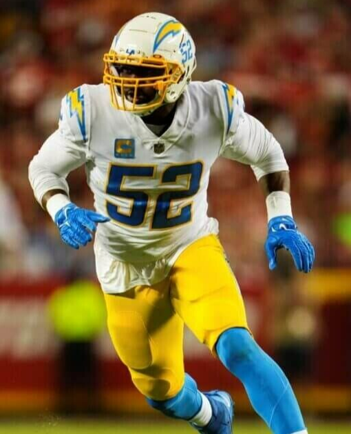 Khalil Mack Signed Los Angeles Chargers Jersey (JSA COA) 7xPro Bowl Linebacker
