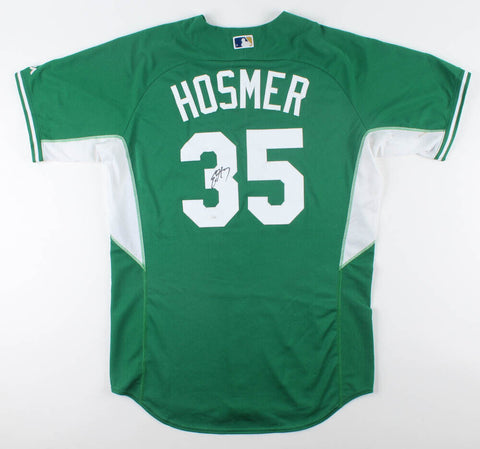 Eric Hosmer Signed Kansas City Royals Majestic MLB Jersey (JSA COA) 2015 Champs