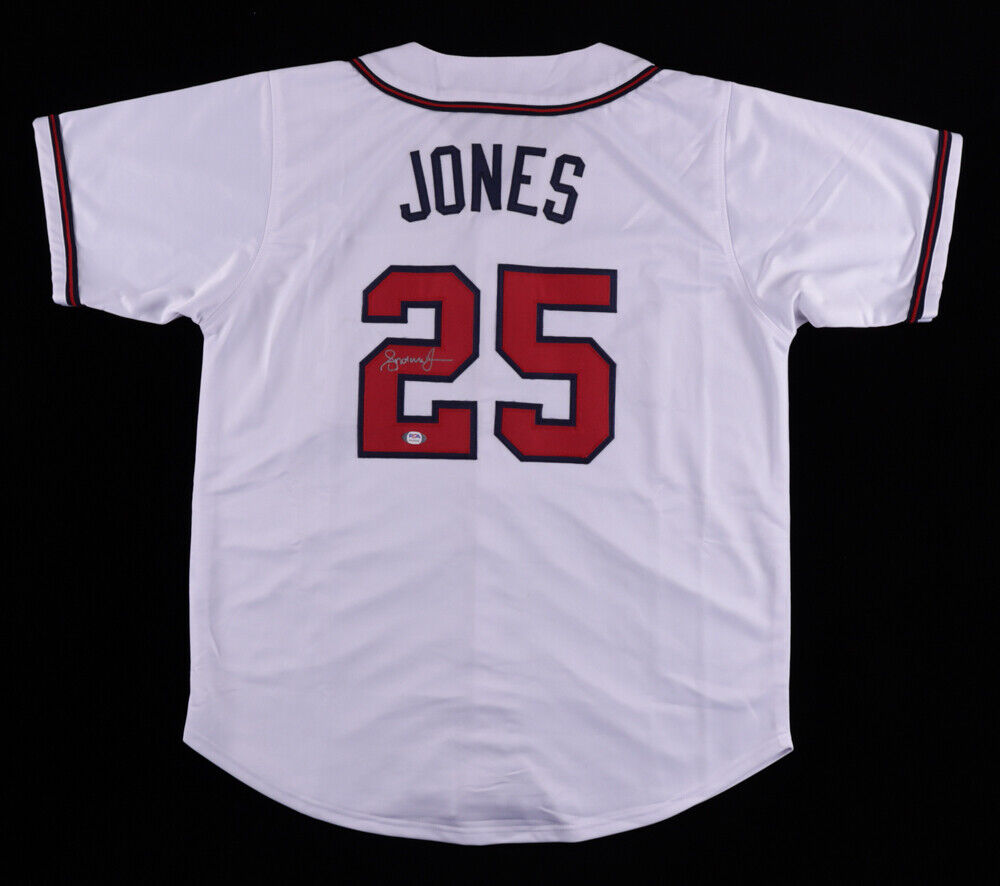 Andruw Jones Signed Atlanta Red Custom Baseball Jersey (PSA