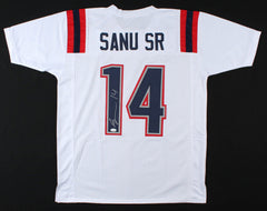 Mohamed Sanu Signed Patriots White Jersey (JSA COA) New England All Pro W.R