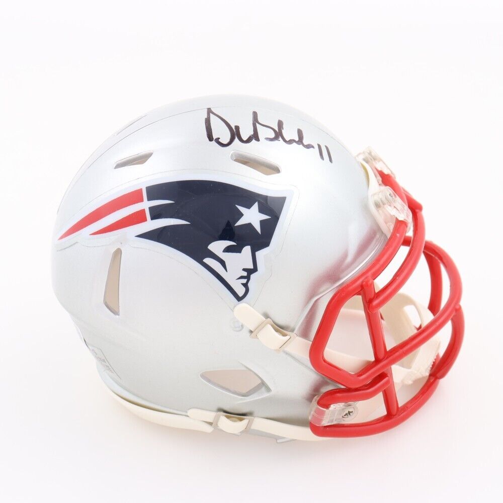 Drew Bledsoe Signed New England Patriots Mini Helmet (Beckett) 4xPro Bowl  Q.B.