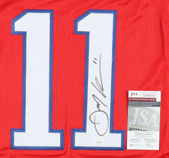 Julian Edelman Signed New England Patriots Red 1985 Throwback Jersey (JSA COA)