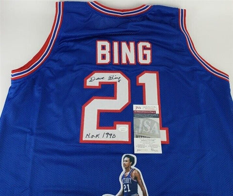 Dave Bing Signed Detroit Piston Jersey Inscribed H.O.F 1990 (JSA COA) 7xAll Star