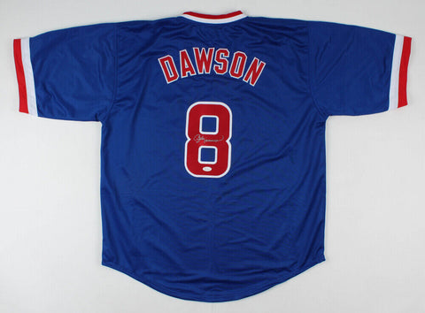 Andre Dawson Signed Chicago Cubs Jersey (JSA COA) 8×All-Star OF - 1987 N.L.MVP